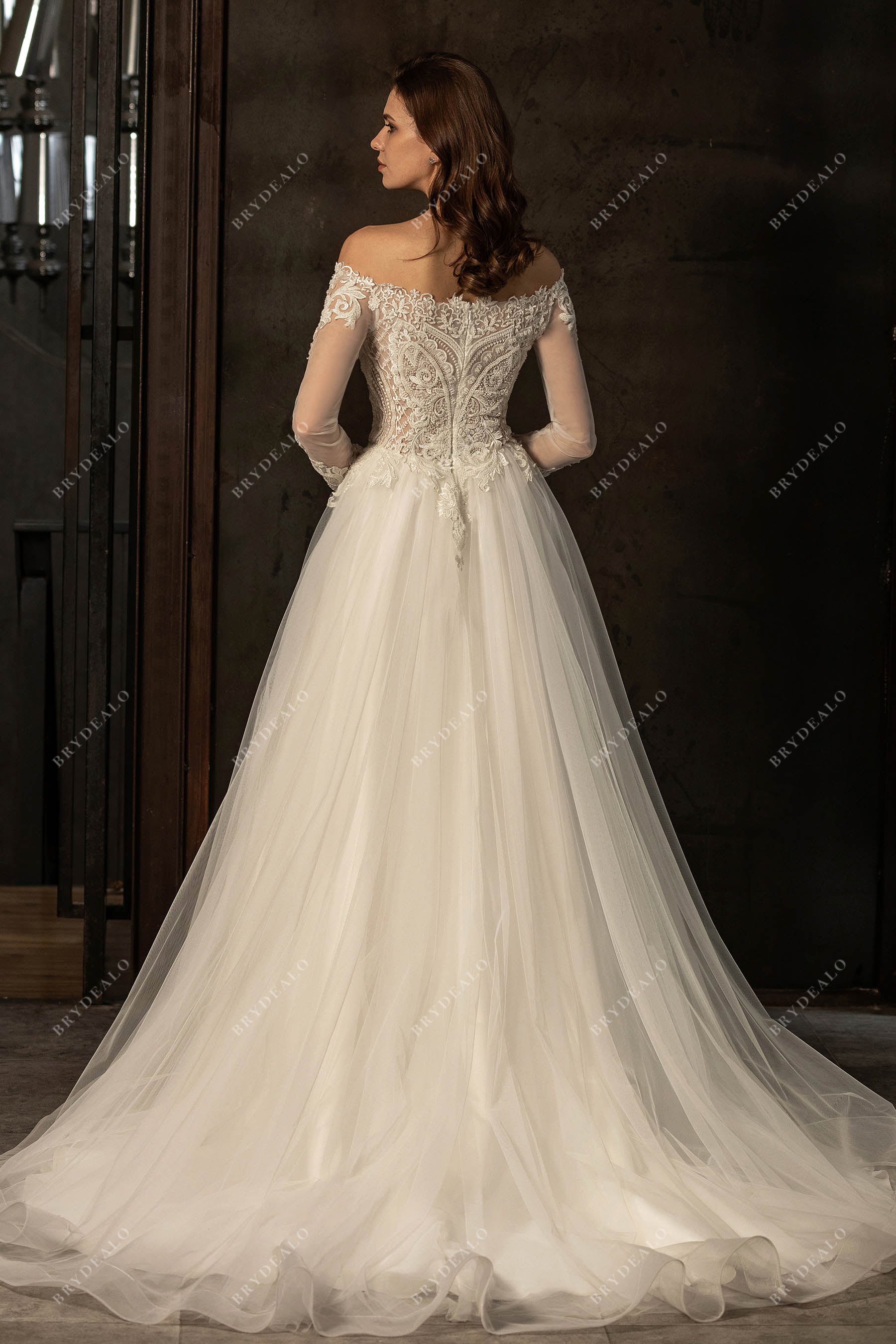 Ines Di Santo Beaded Sleeved Wedding Dress | The Bridal Finery